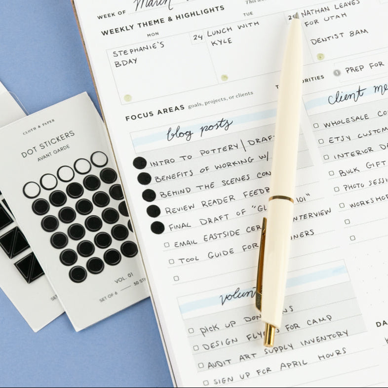 Mini Shape Sticker Set used on a Dashboard Deskpad