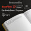 Open book with text on a black background featuring media outlets.