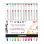 Zebra Clickart Felt Tip Markers - Assorted 12-Pack light